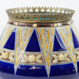 Antique Sarreguemines Majolica and bronze planter-19th century