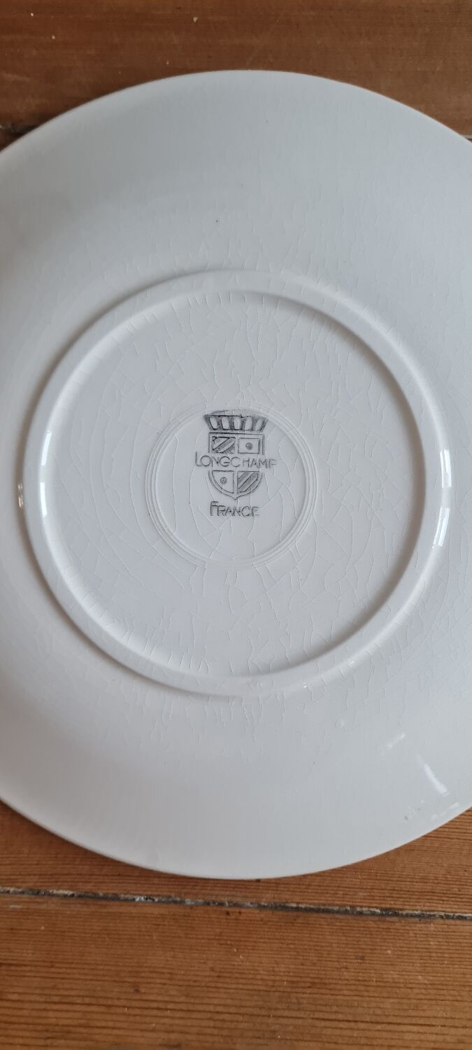 Set de 10 assiettes plates longchamps vintage