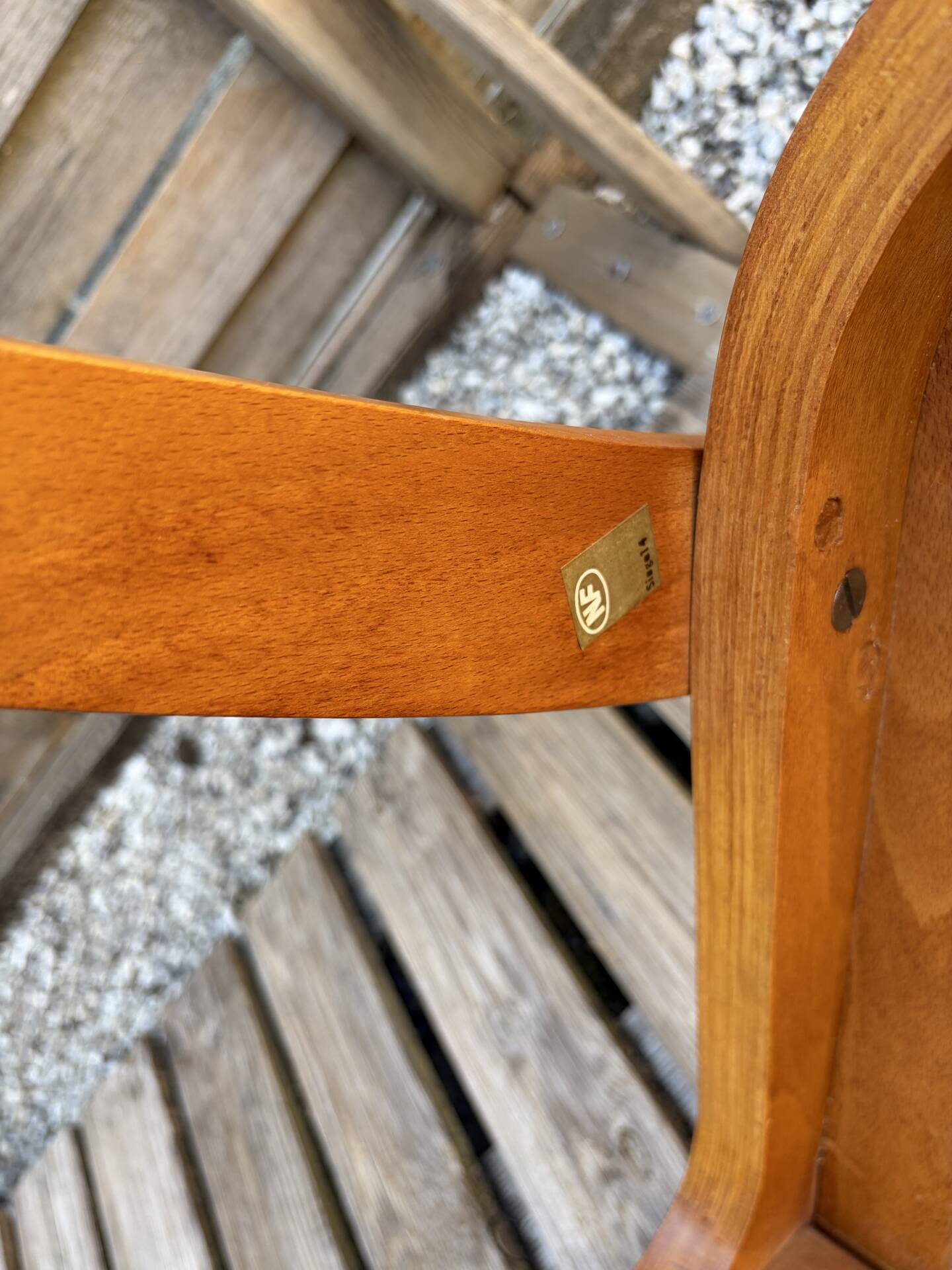 Set of 6 caned chairs by Baumann, gondola model.