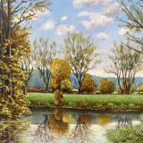 Green landscape signed in 1998