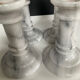 Set of 4 vintage Carrara marble candle holders