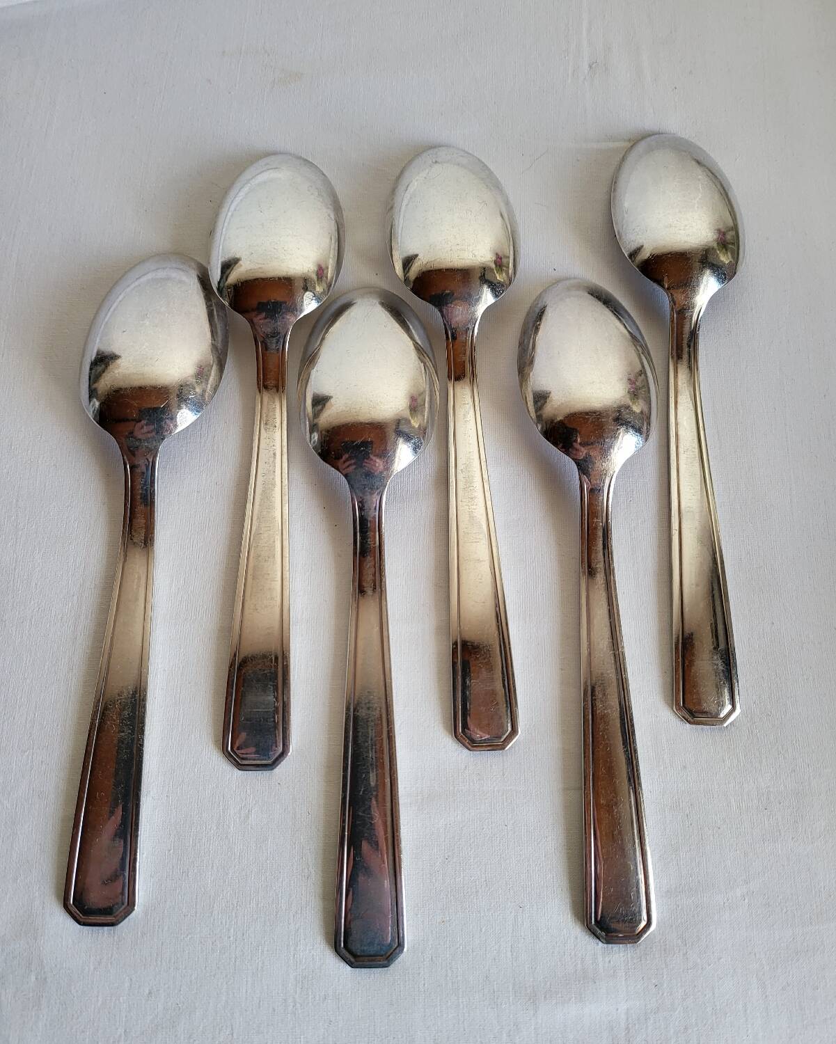 6 Silver-Plated Metal Table Spoons by DAM