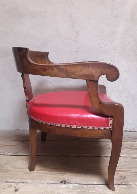 19th century solid walnut office chair