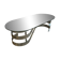 Table basse ovale design années 70 en verre et pieds chromé « S »