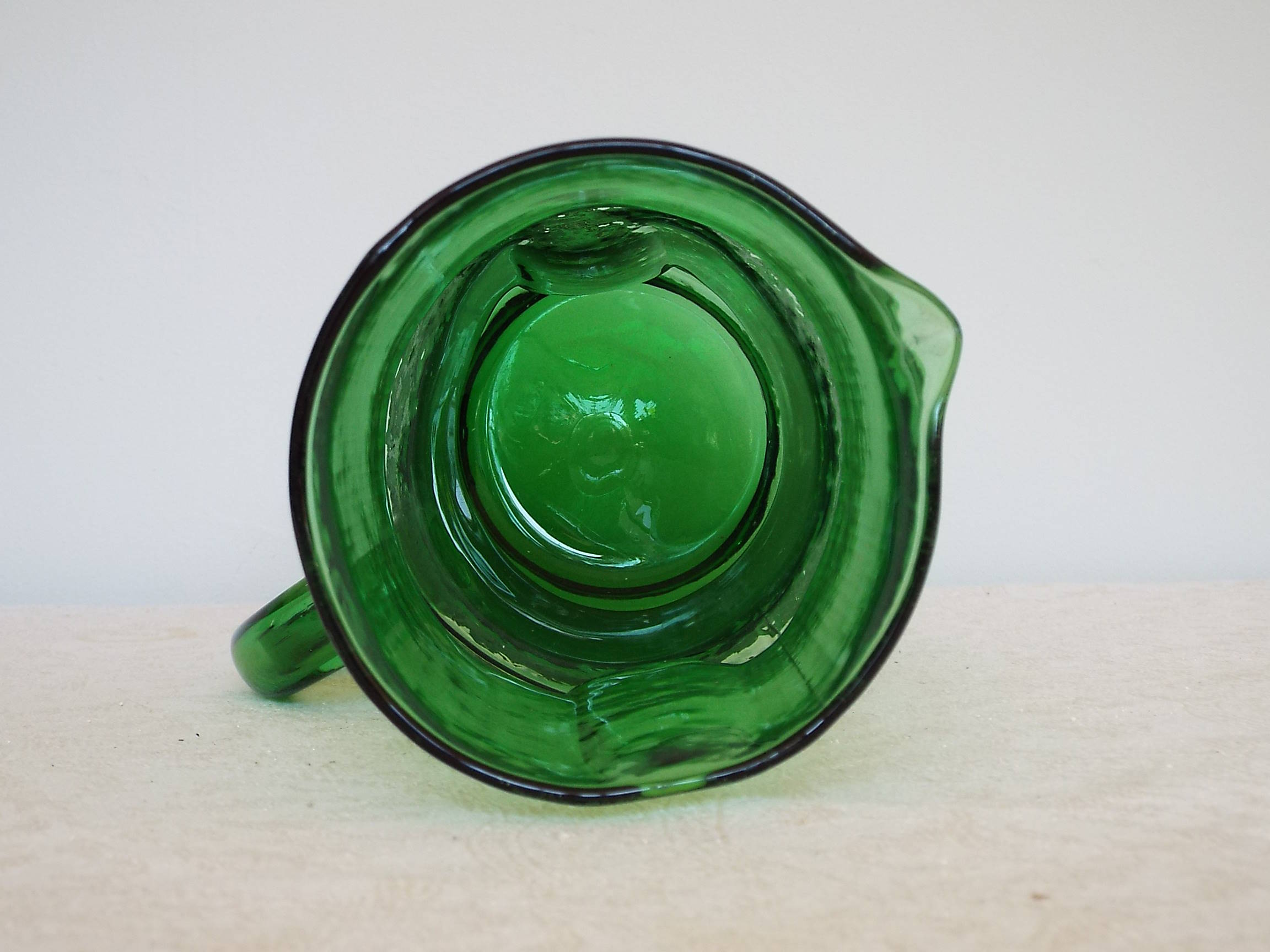 Green glass pitcher