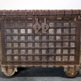 Antique coffre de mariage bois et fer, Inde, XIXème