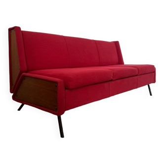 Ancien canapé tissu design italien des années 60 vintage convertible