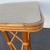 Rattan table vintage compass feet