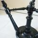 Piano stool of period and style Napoleon III, XIXth, tripod, blackened wood, adjustable