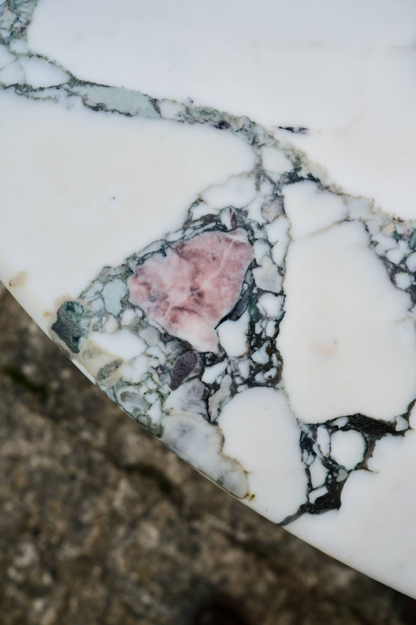 Medici Breccia marble dining table, Italy, 1970s