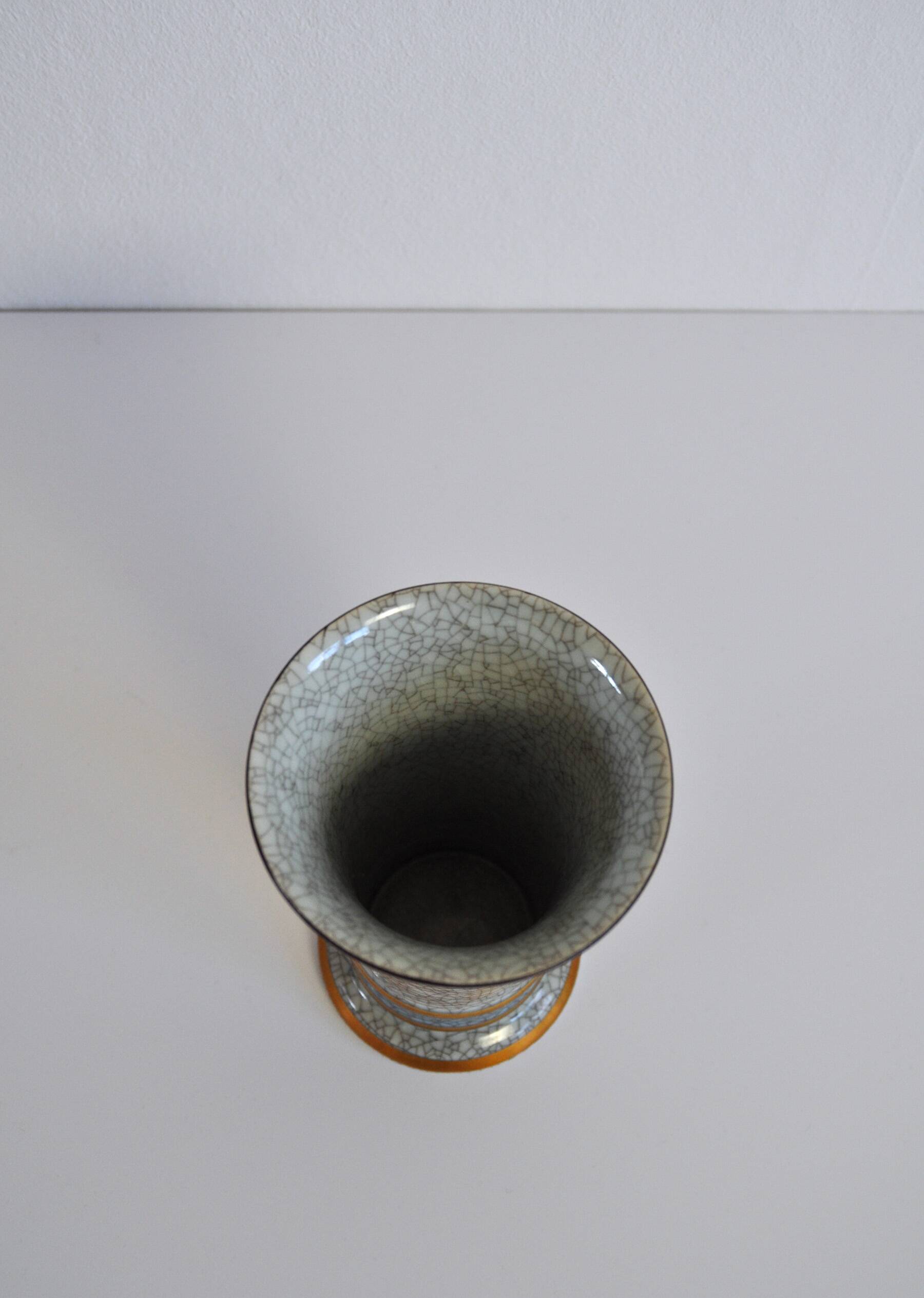 Vase émaillé craquelé Royal Copenhagen, Danemark, années 1950