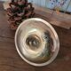 Brass candlestick with a ribbed dish