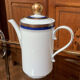 Cafetière en porcelaine - bleu cobalt - incrustation or