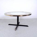 Mosaic and Brass Coffee Table attributed to Berthold Müller, 1950s