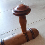 Wooden school coat racks, 4 heads, vintage French, 50s