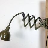 Green Industrial Military Gooseneck Scissor Wall Lamp from Elektroinstala,