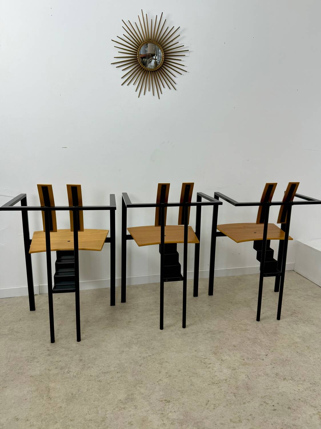 3 old Karl Friedrich Forster raw design chairs model Trix KFF postmodern 70s/80s