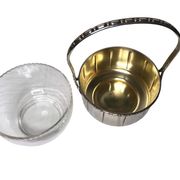 Art Deco, small silver-plated pocket basket with hallmarks from around 1930.