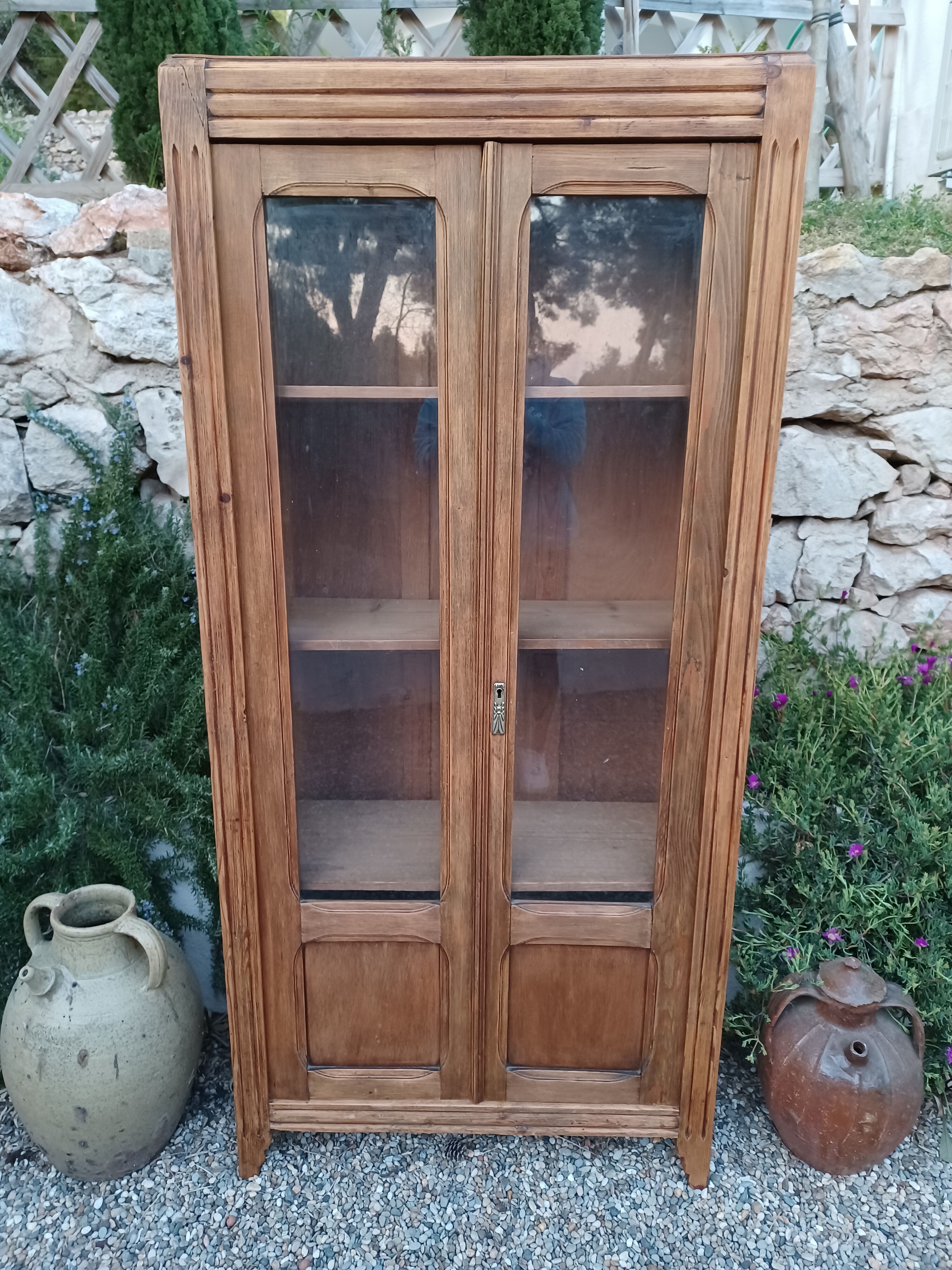 Art deco glass-glazed parisian wardrobe