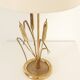 Brass table lamp adorned with wheat ears, 1970s, Italy.