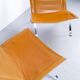 Imposing pair of leather and steel armchairs from the 1960s