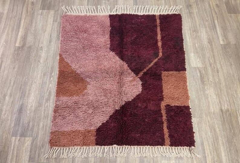 Grand tapis berbère fait main traditionnelle taille 3/4 m