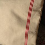 Old red striped Torchon cushion