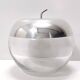 Postmodern Transparent Glass and Silver-Plated Metal Ice Bucket / Bowl, Italy