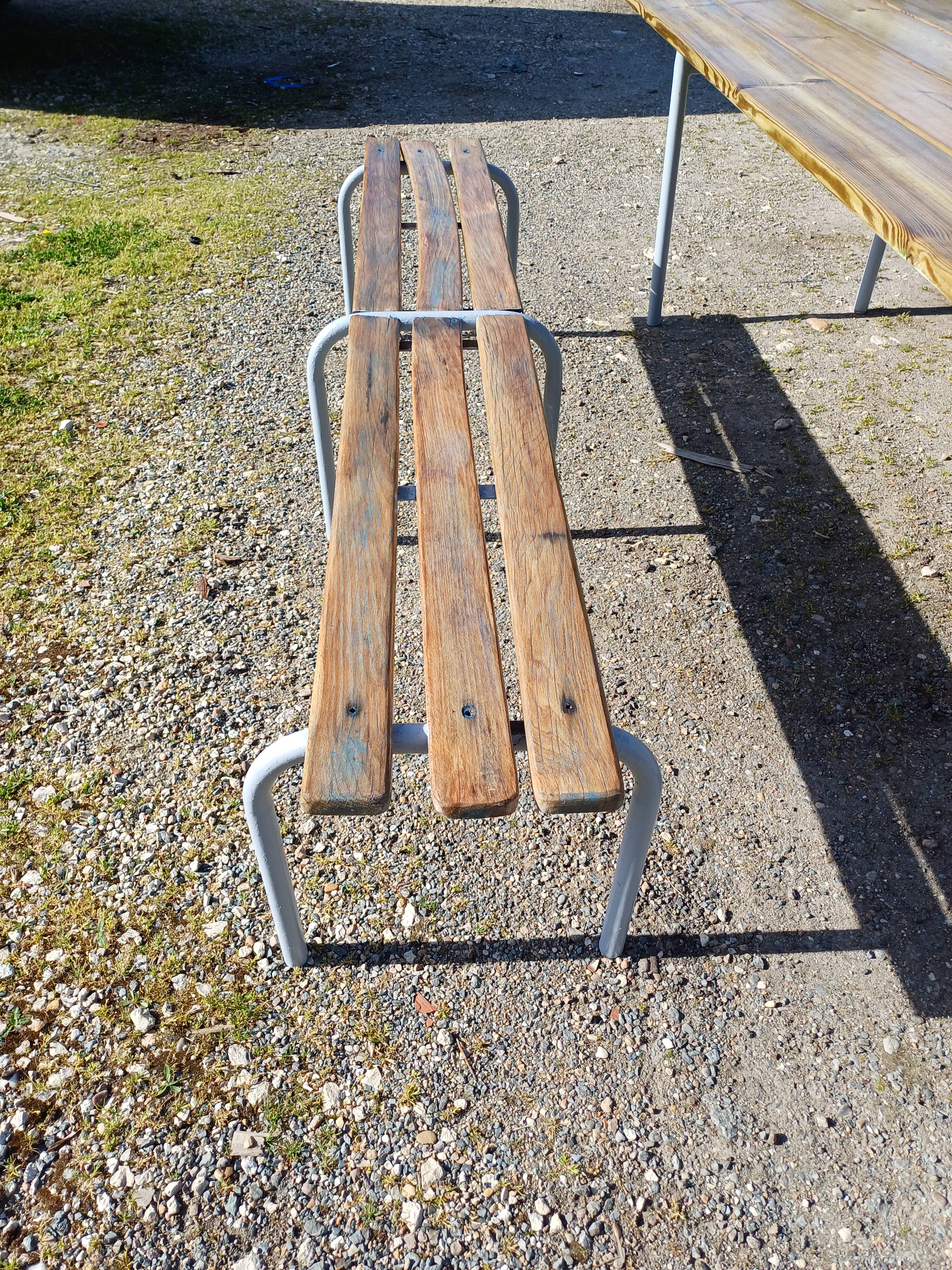 Industrial or Community Table with Benches