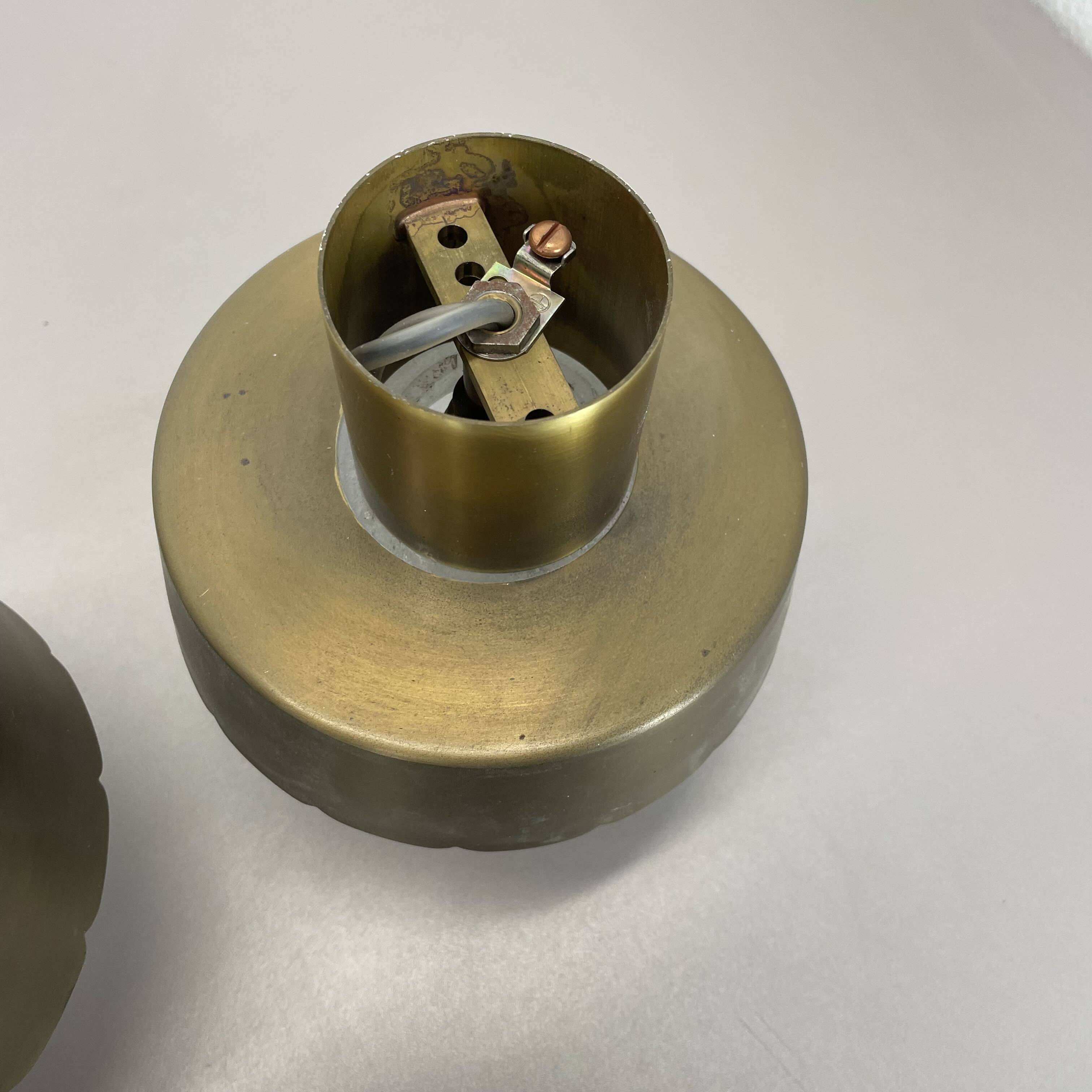 Set of two minimalist Brass and glass "tube" Ceiling Light, Italy 1970s