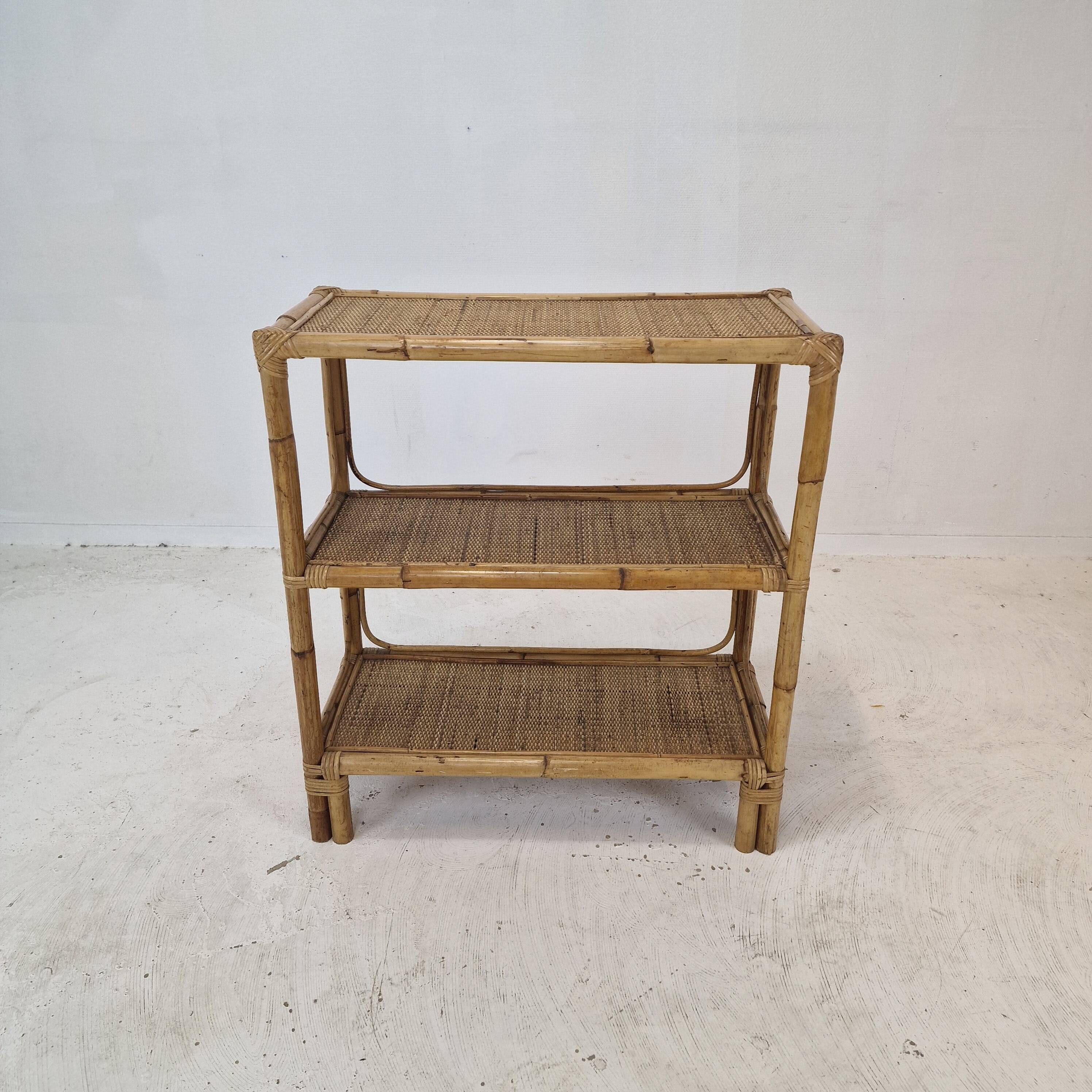 Italian Bamboo and Rattan Credenza, 1970s