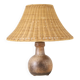 Table lamp – Vintage 60s ceramic and rattan shade