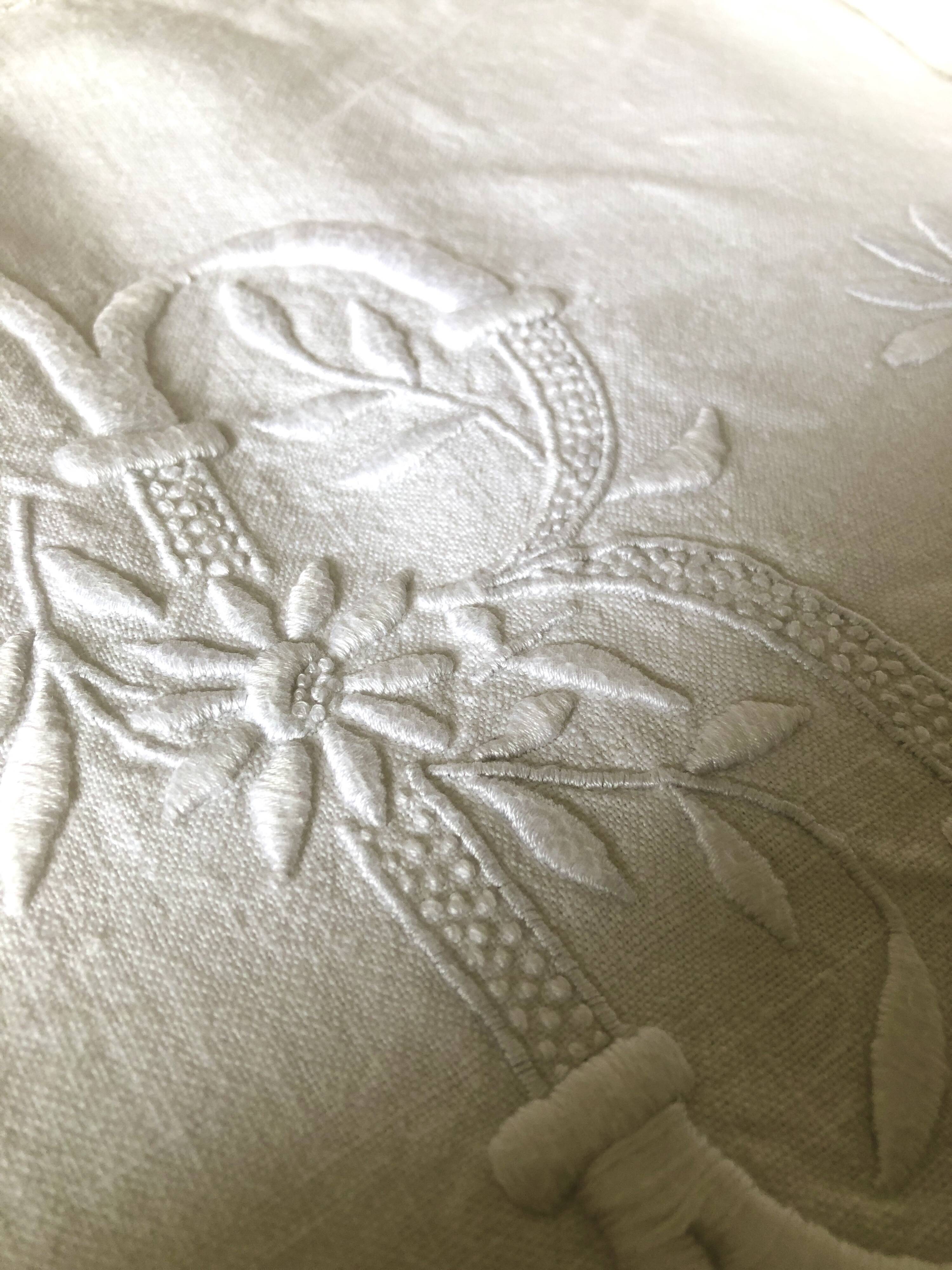 Old embroidered cloth, monograms and lace