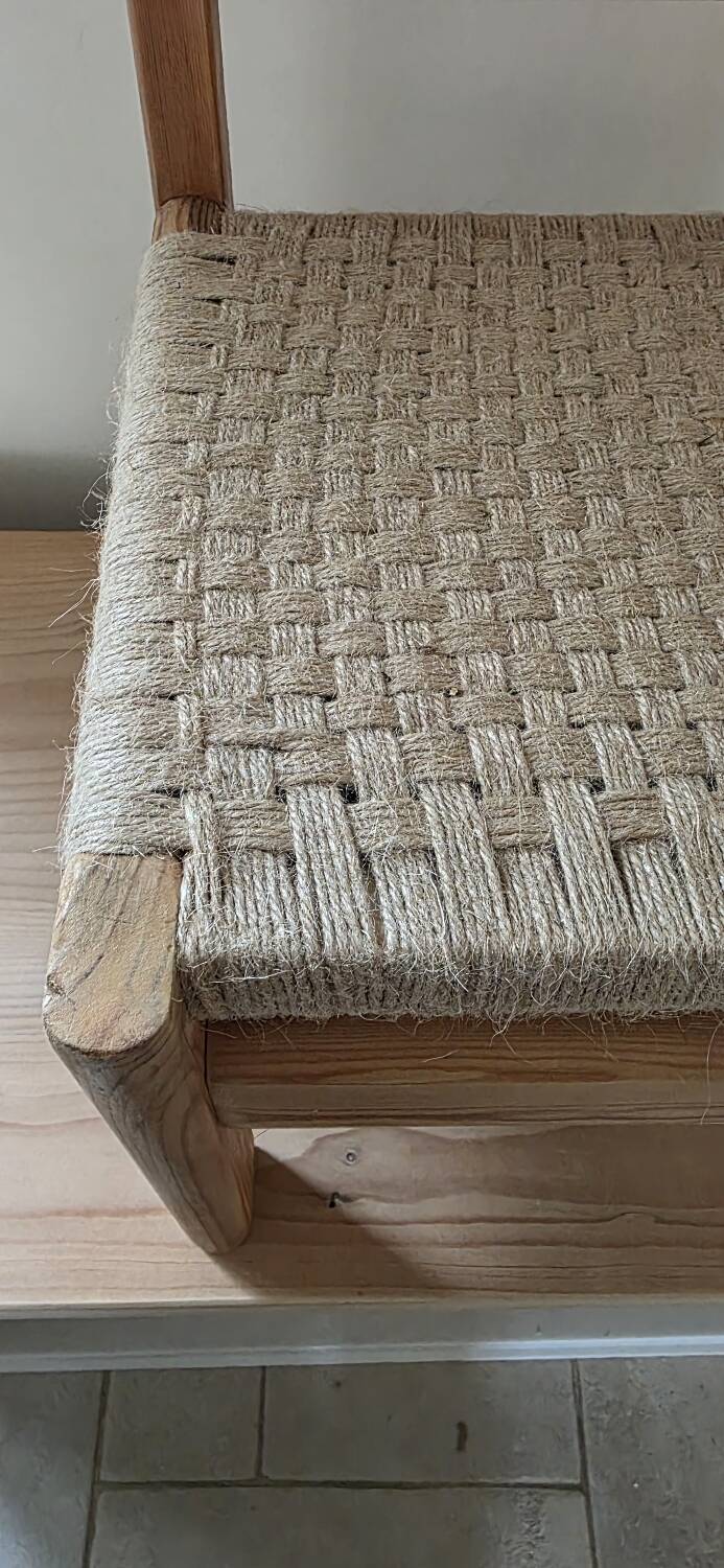 Children's wooden and jute chair