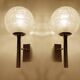 Pair Vintage Brutalist Bubble Glass Sconces