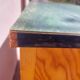 Mado wooden buffet, green and black tray, vintage.