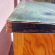 Mado wooden buffet, green and black tray, vintage