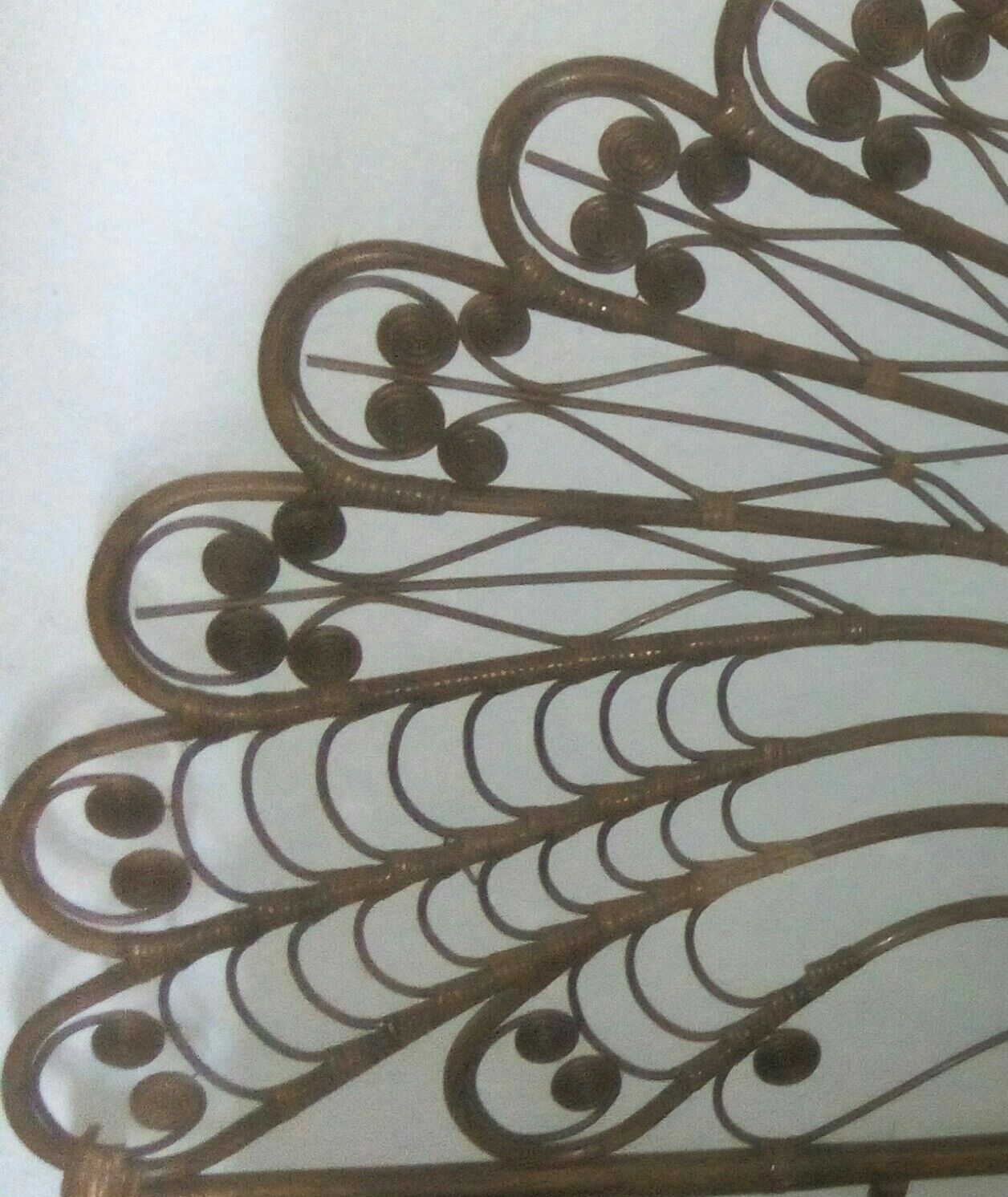 2-seat peacock rattan headboard