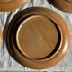 Set of 4 flat dinner plates in stoneware, no brand underneath.