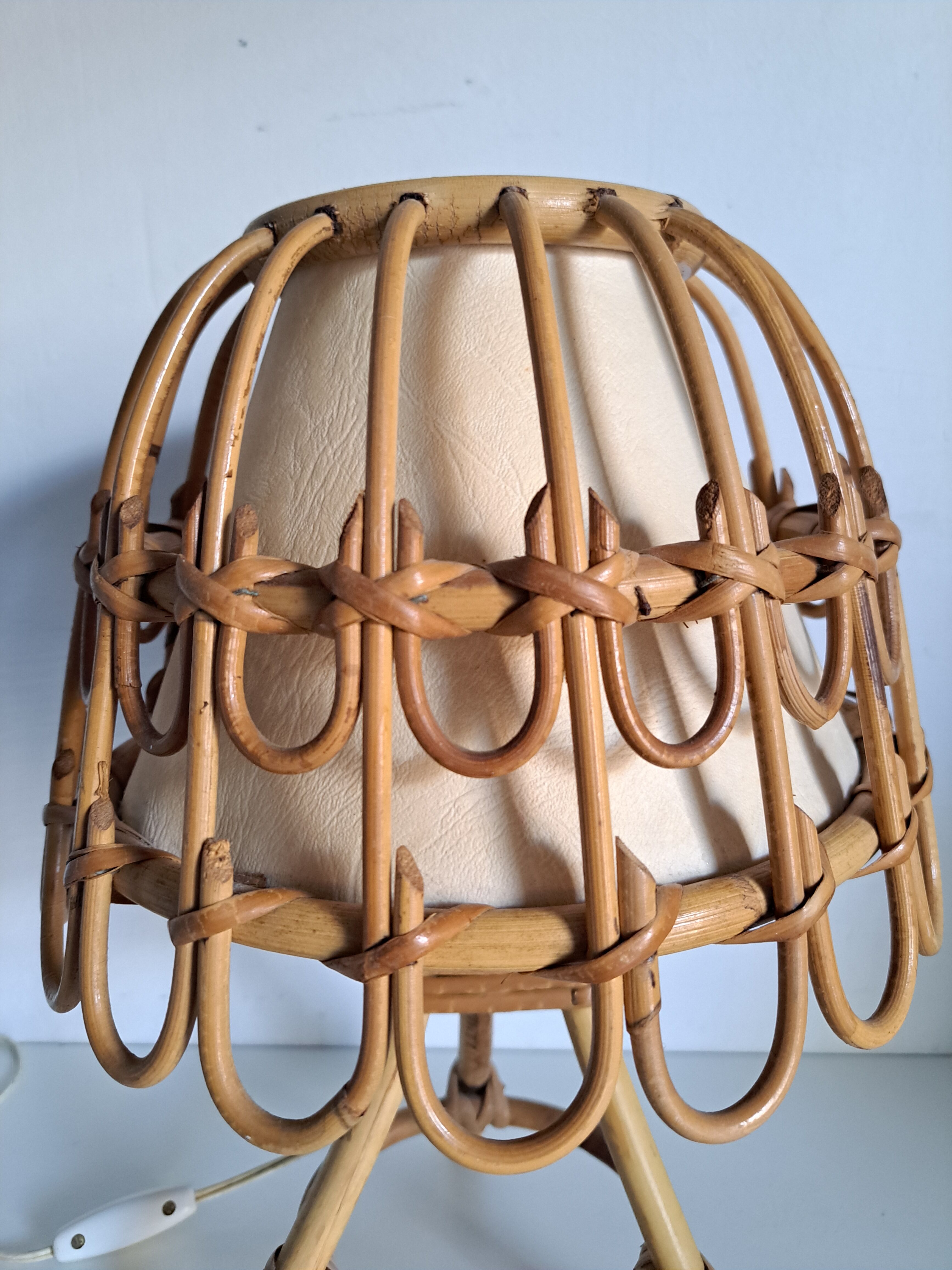 Vintage bamboo bedside lamp