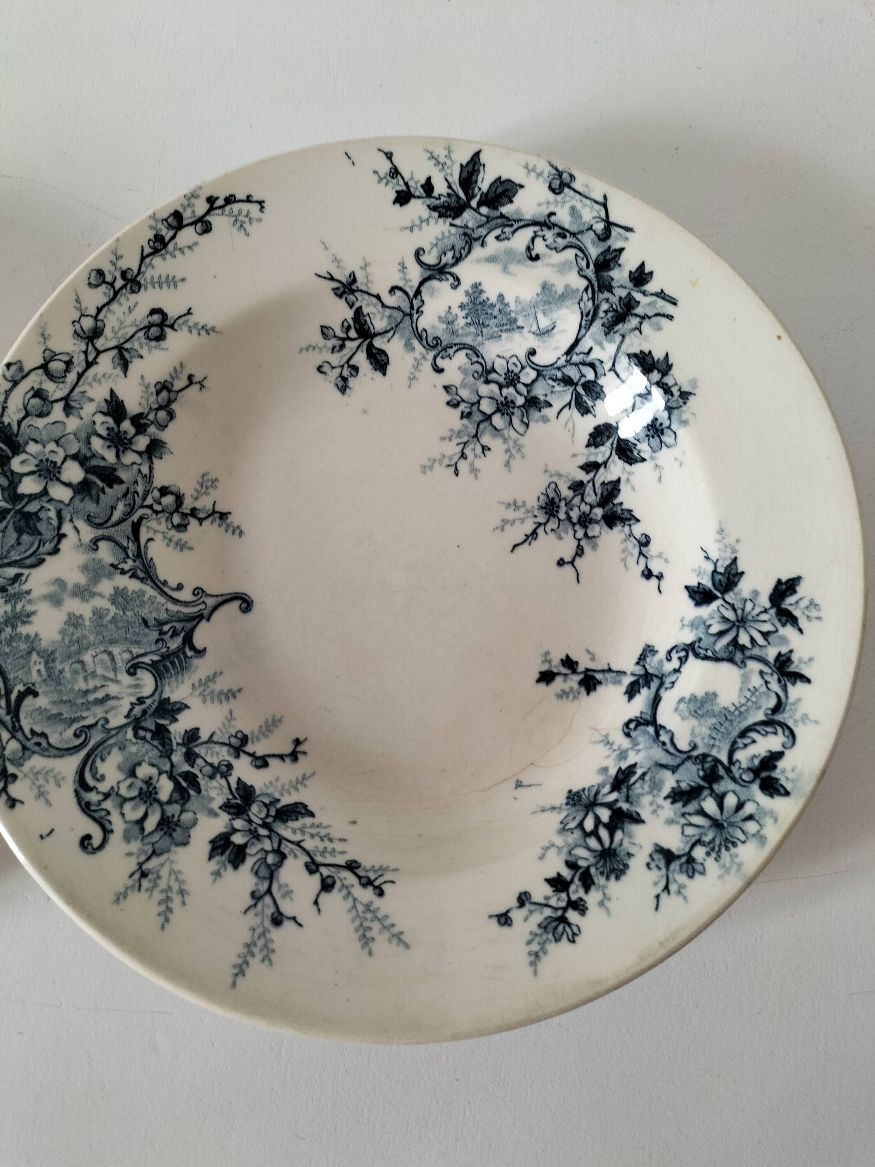 Duo d’assiettes creuses Hte Boulenger & Cie Choisy-le-Roi, circa 1885–1900.