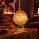 Hot air balloon — Vintage table lamp in sculpted amber glass and brass
