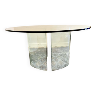 Table italienne ronde en verre trempé