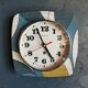 Clock wall clock formica silent square "Star blue white ochre"