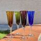 Flûtes à champagne en verre soufflé coloré