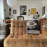 2-seater armchair in fawn velvet, Steiner edition 1970