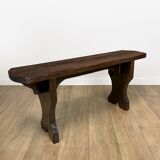 Banc en bois vernis foncé