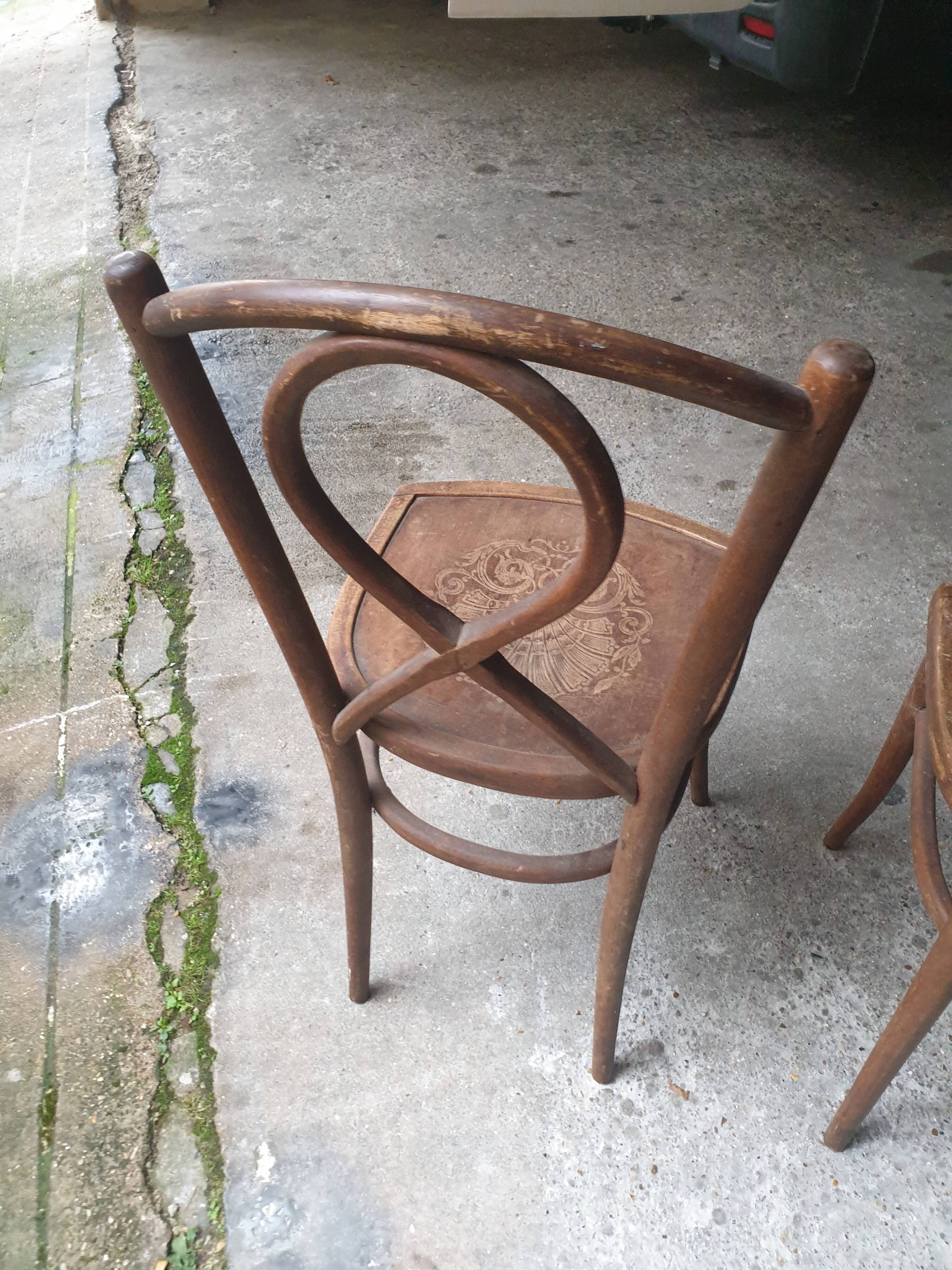 Pair of 1920s bistro chairs