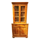 Pine corner cupboard with two sections, 1900s