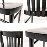 Lot de 3 chaises bistrot vintage bois courbé, style café viennois 60s